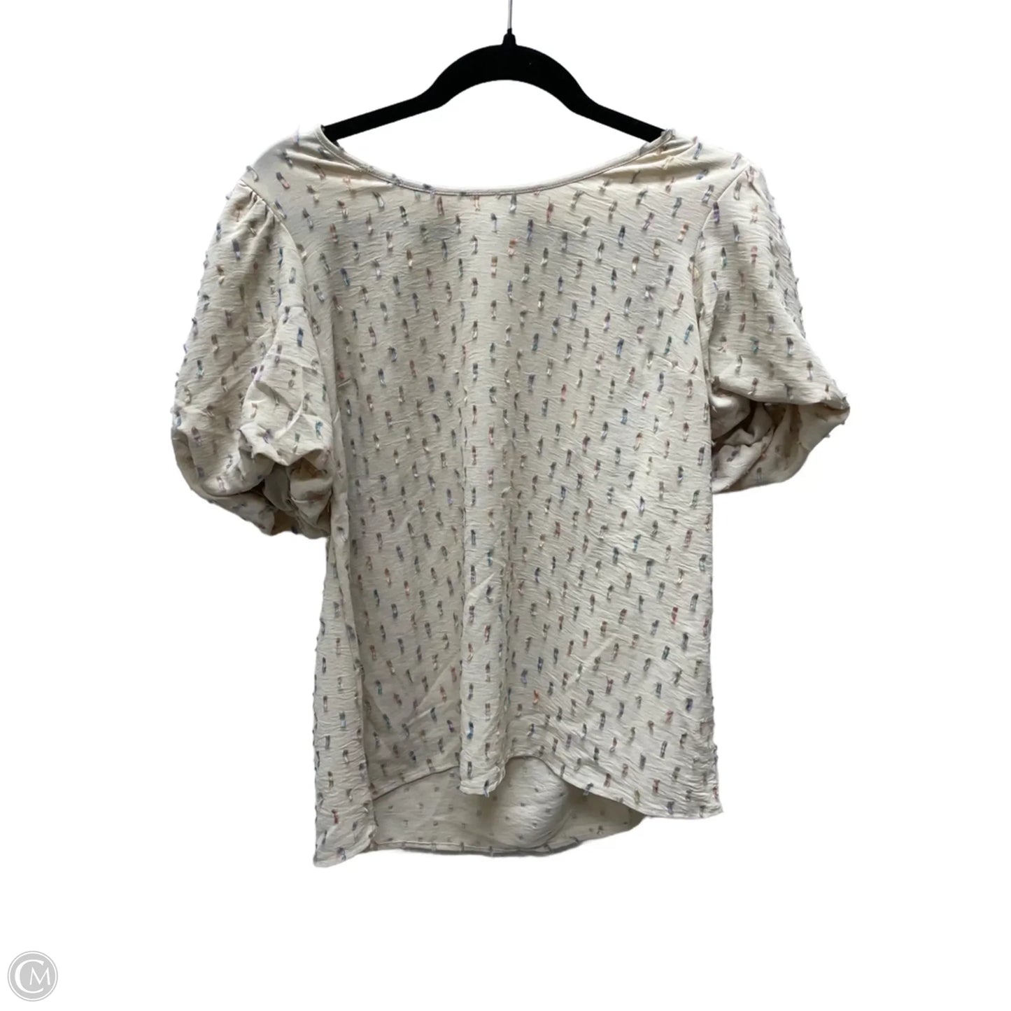 Top Short Sleeve By Cato In Beige, Size: S