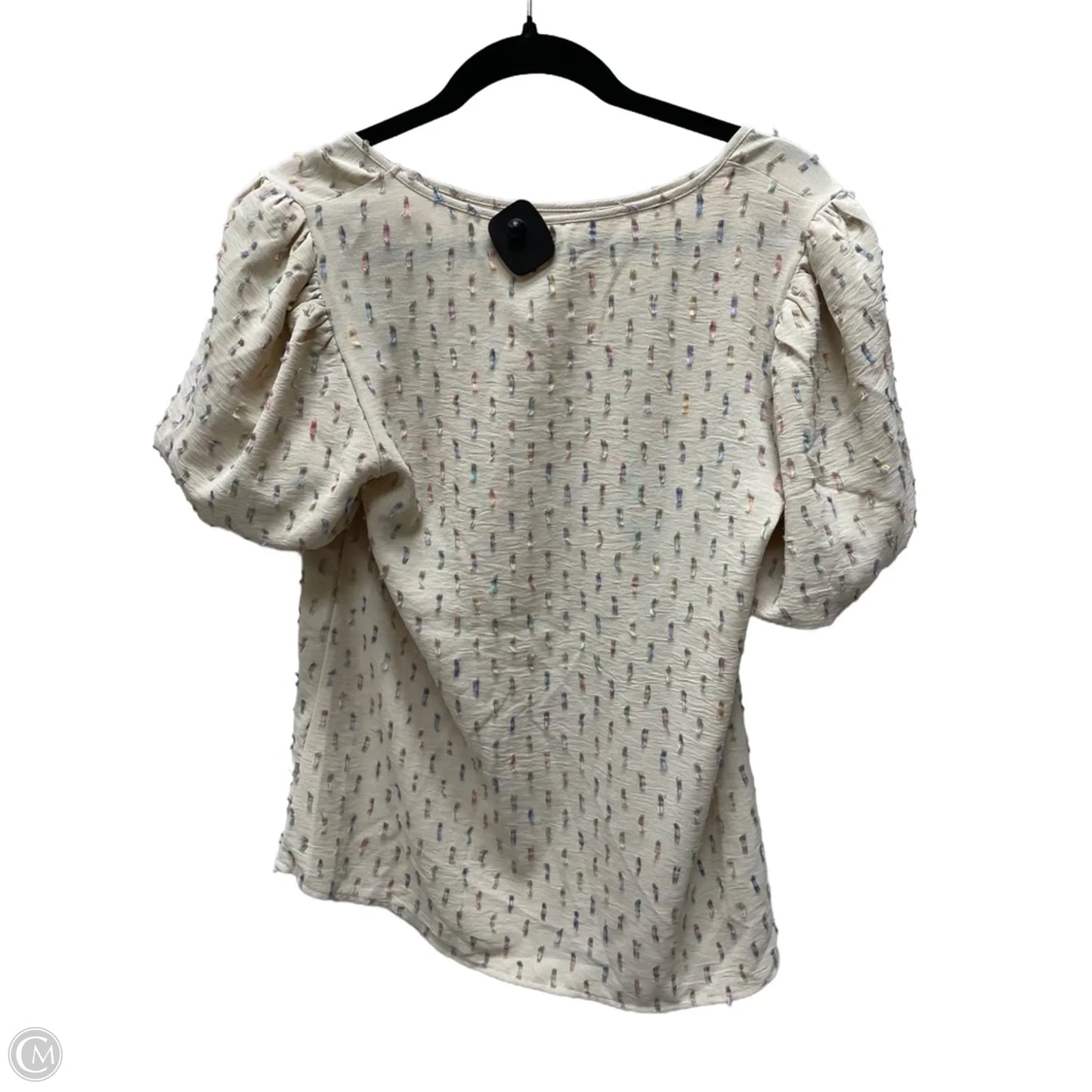 Top Short Sleeve By Cato In Beige, Size: S