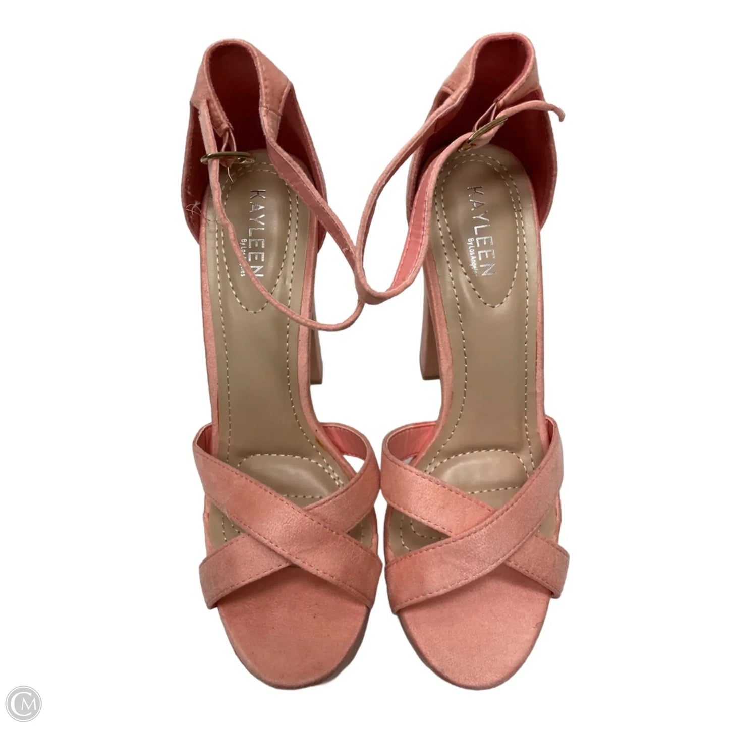 Sandals Heels Block By Clothes Mentor In Pink, Size: 8.5
