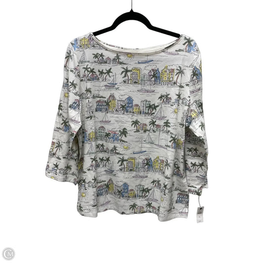 Top Long Sleeve By Talbots In Geometric Pattern, Size: Xl