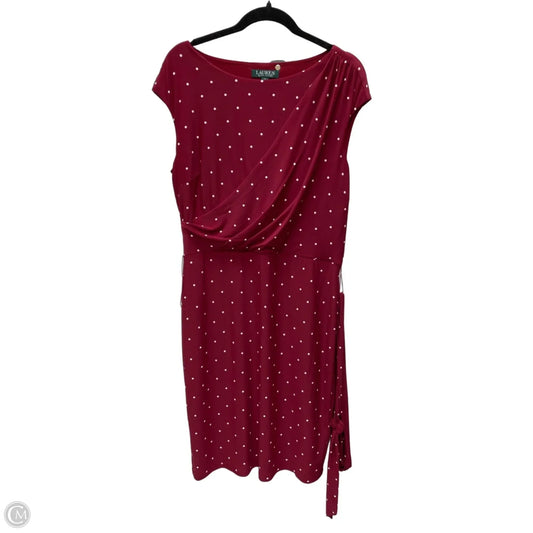 Dress Party Midi By Lauren By Ralph Lauren In Polkadot Pattern, Size: L