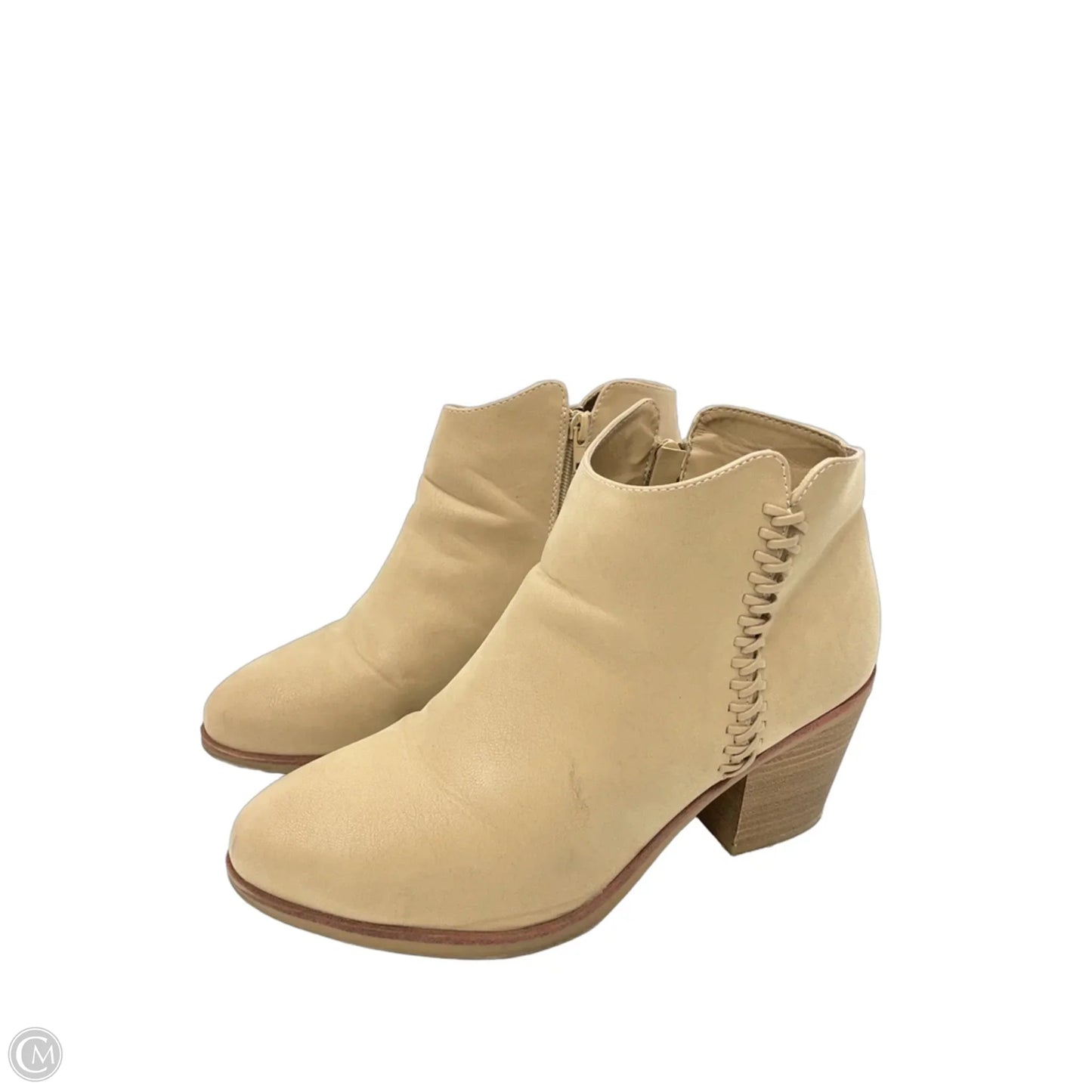Boots Ankle Heels By Arula In Beige, Size: 9