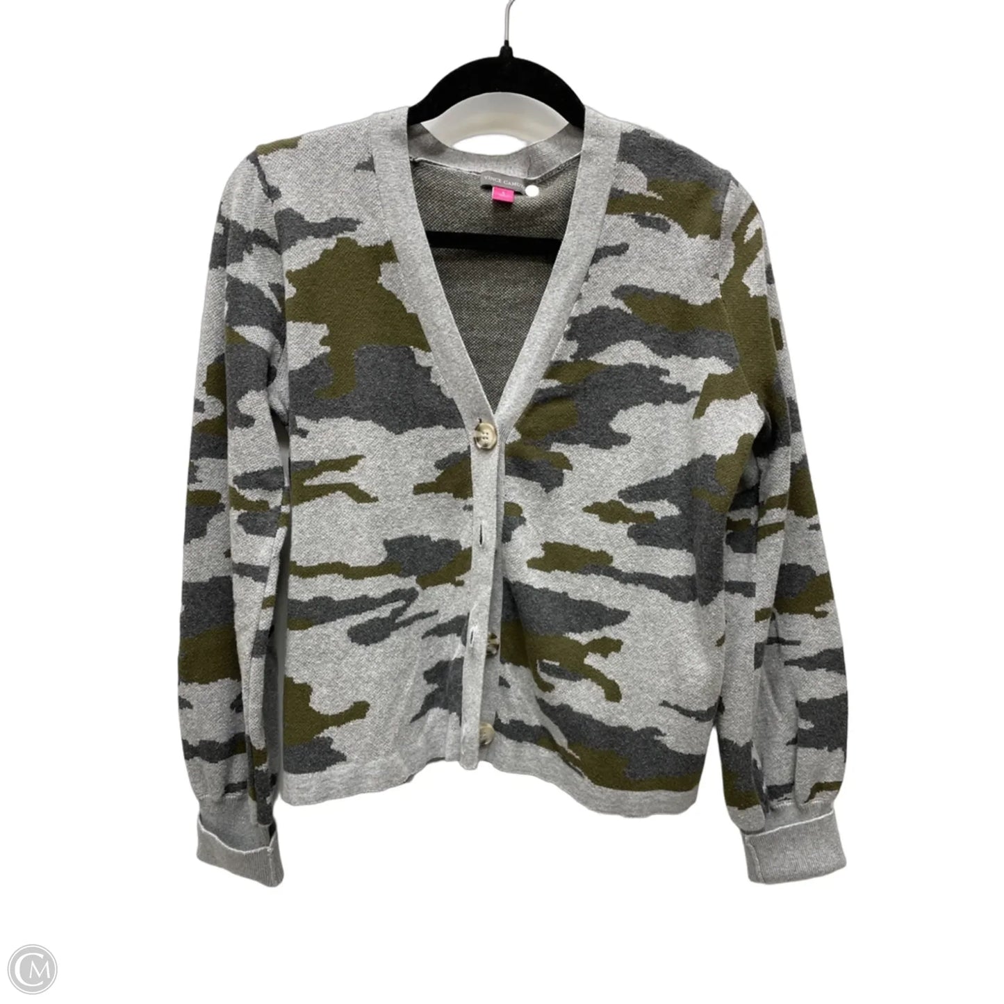 Sweater Cardigan By Vince Camuto In Camouflage Print, Size: S