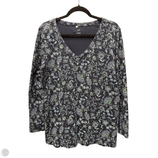 Top Long Sleeve By J. Jill In Floral Print, Size: M