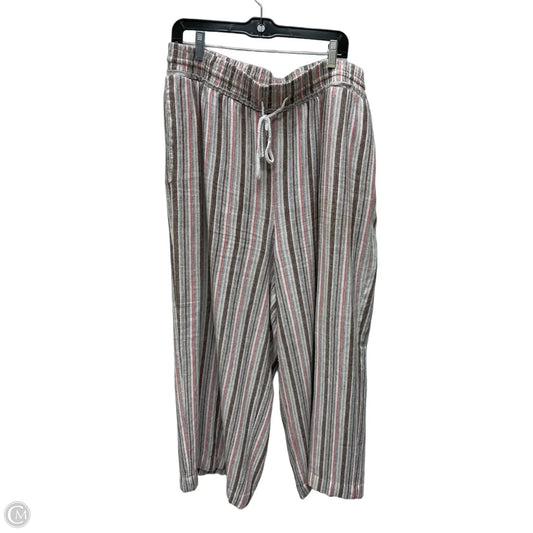 Pants Linen By Time And Tru In Striped Pattern, Size: 20