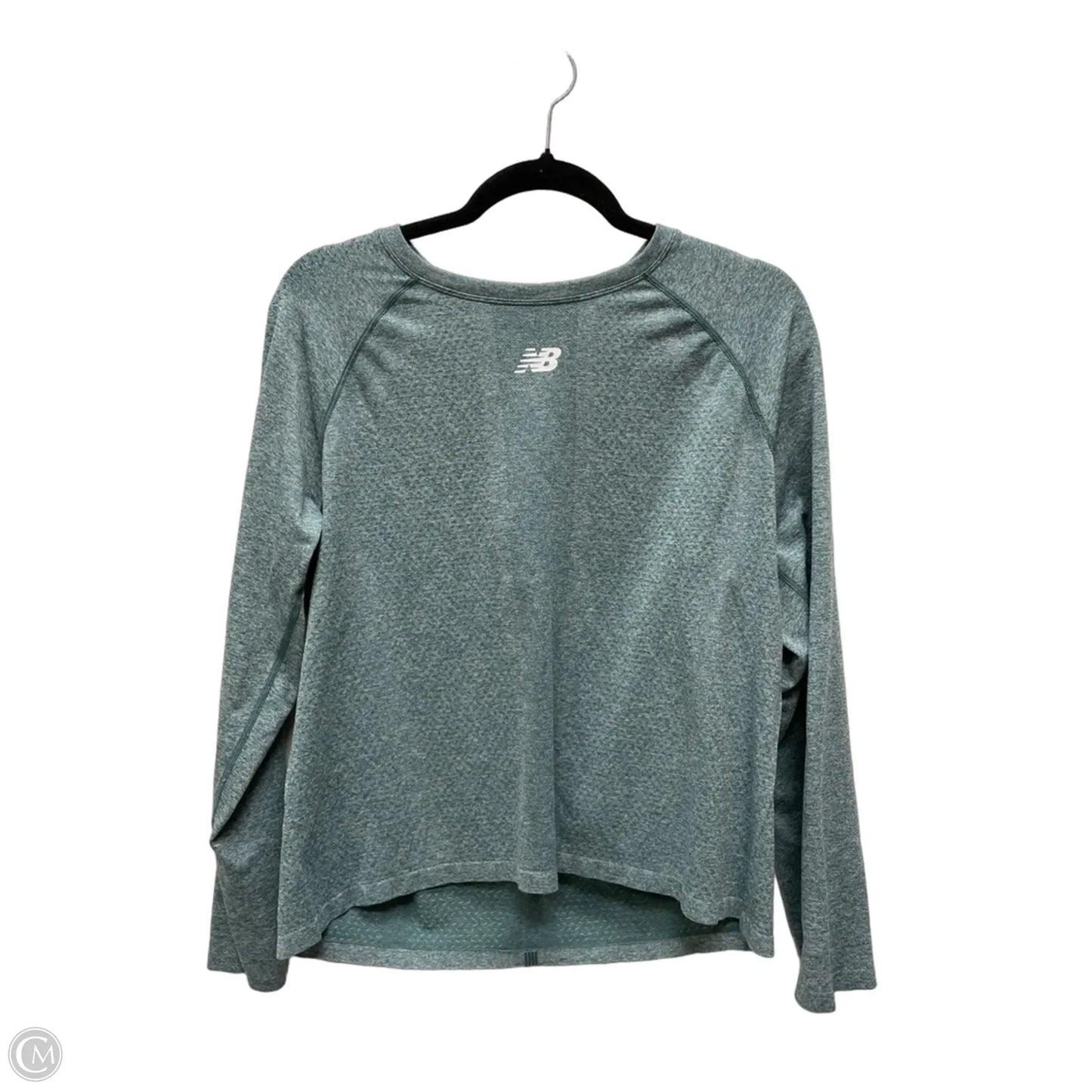 Athletic Top Long Sleeve Collar By New Balance In Green, Size: Xl