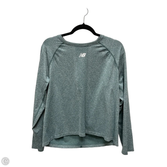 Athletic Top Long Sleeve Collar By New Balance In Green, Size: Xl