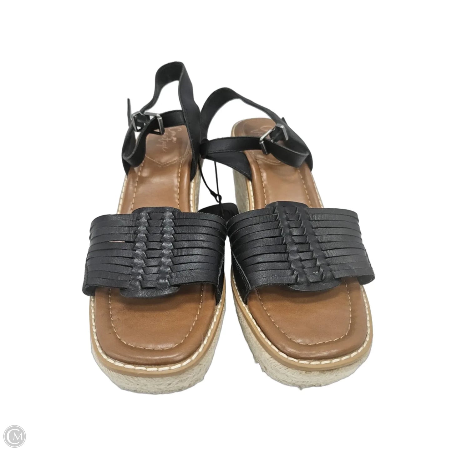 Sandals Heels Wedge By Crown Vintage In Black, Size: 9