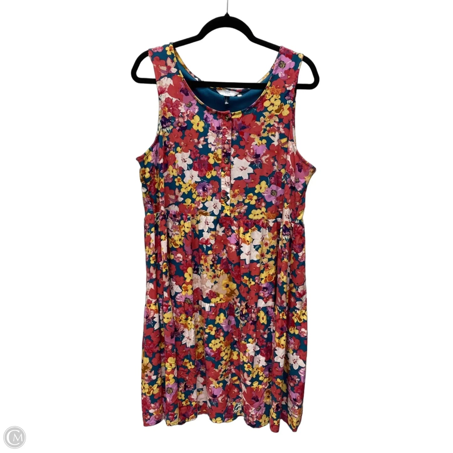 Dress Casual Short By Time And Tru In Floral Print, Size: Xl