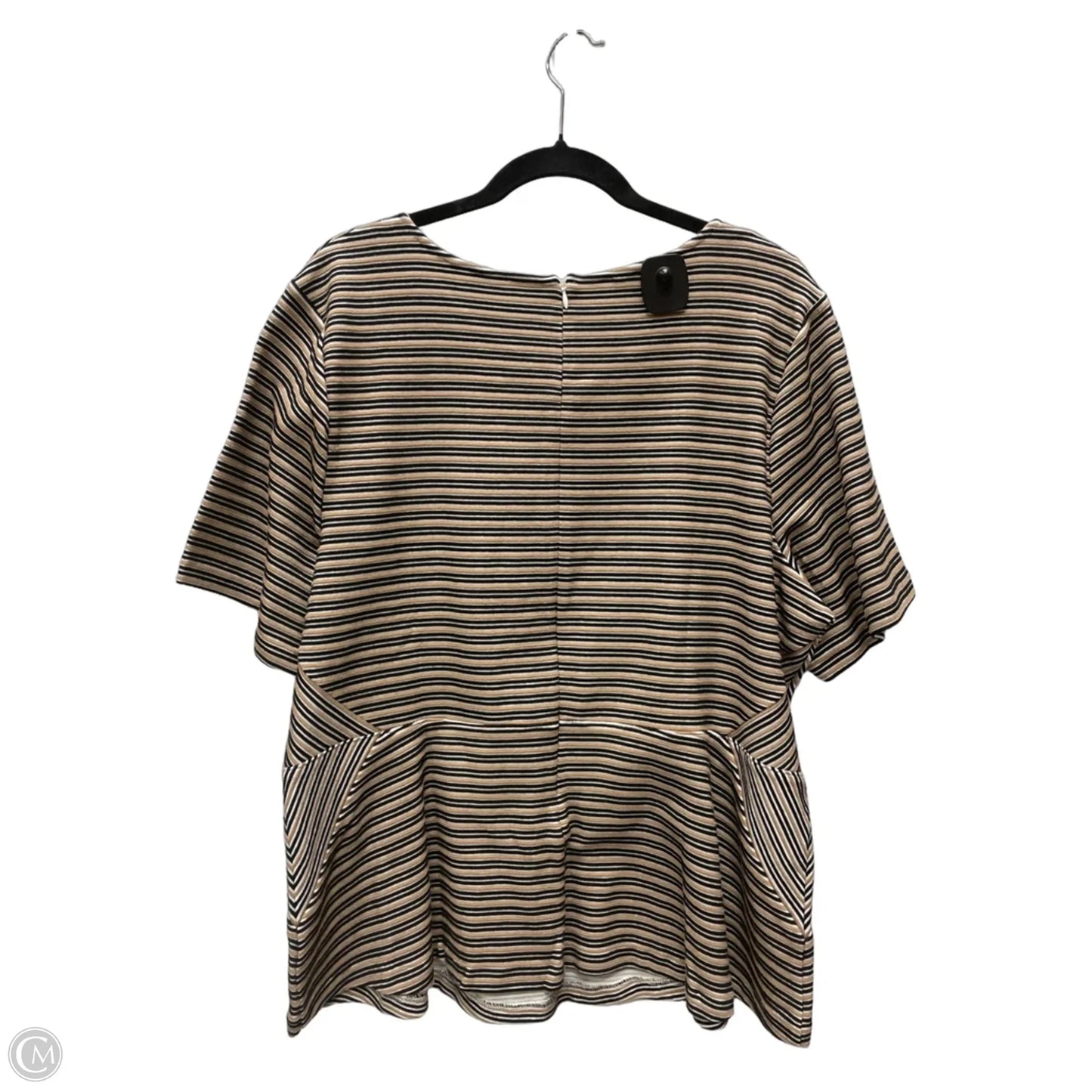Top Short Sleeve By Talbots In Striped Pattern, Size: 2x