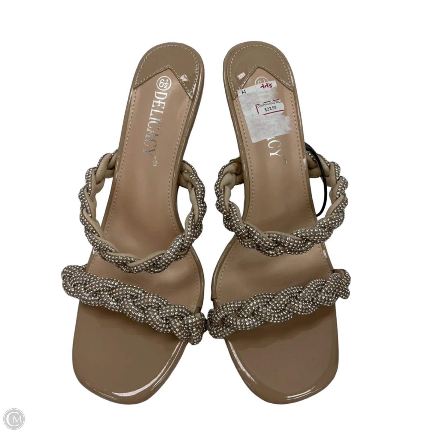 Sandals Heels Block By Clothes Mentor In Tan, Size: 6.5
