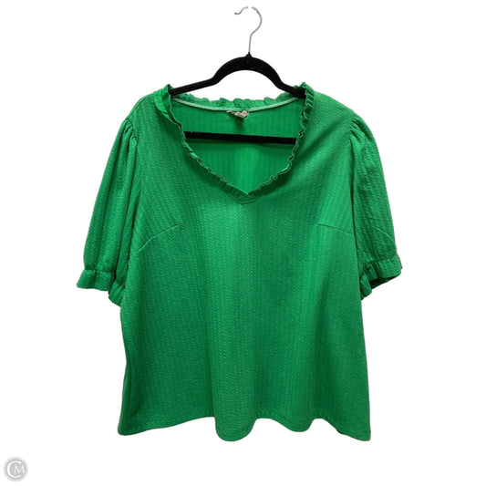 Top Short Sleeve By Cato In Green, Size: 1x