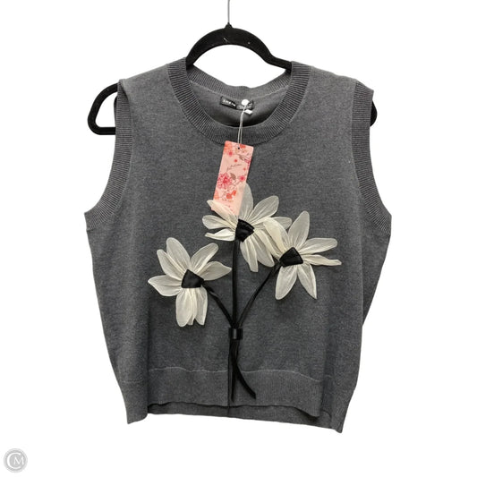 Vest Sweater By Shein In Grey, Size: M