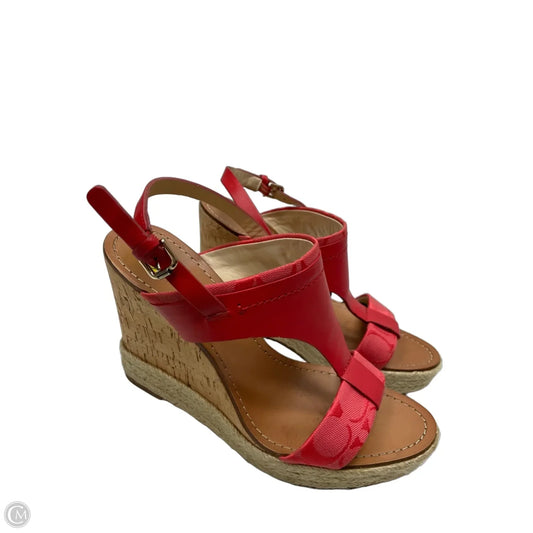 Sandals Designer By Coach In Red, Size: 9