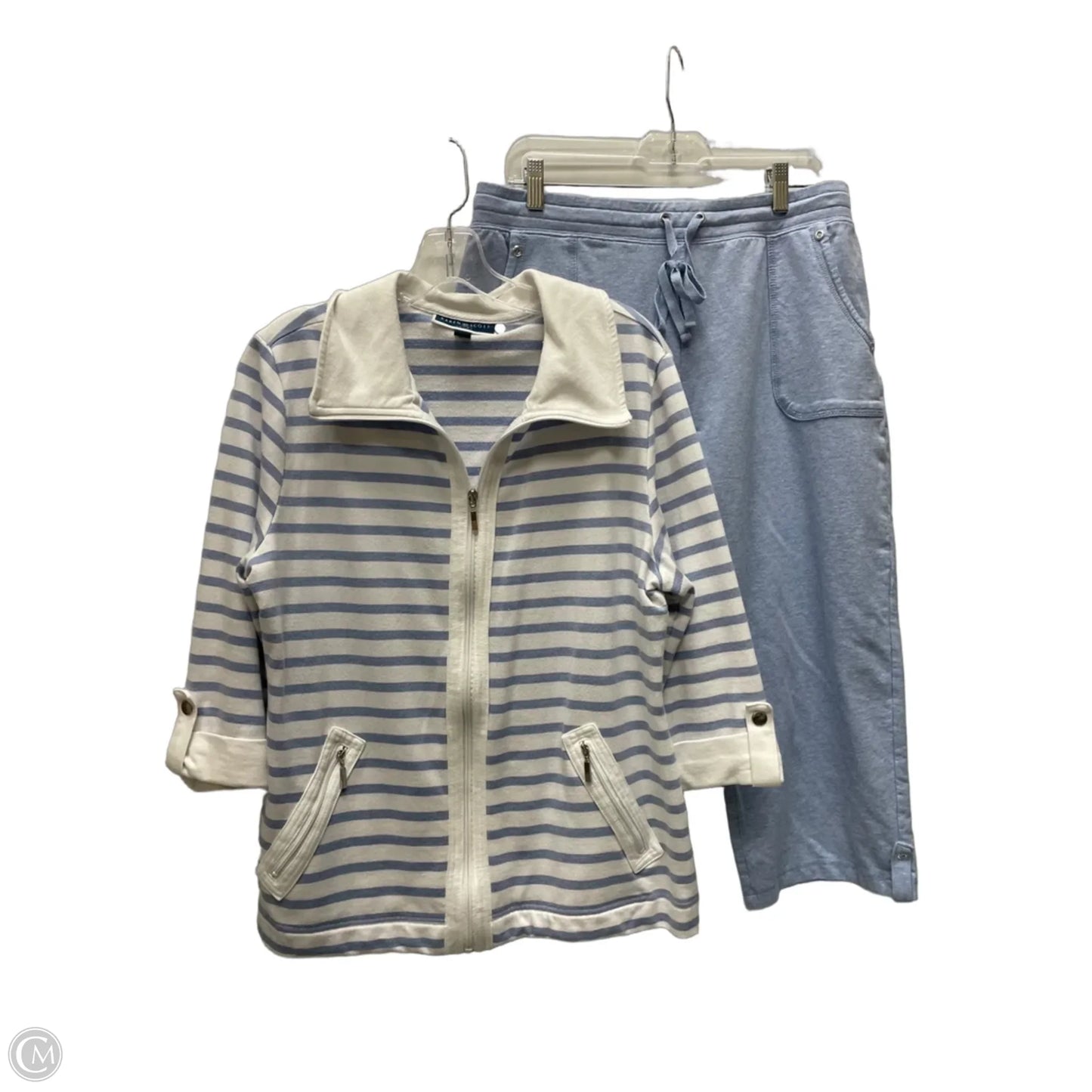 Shorts Set By Karen Scott In Striped Pattern, Size: L