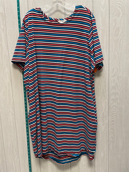 Striped Pattern Dress Casual Short Terra & Sky, Size 2x