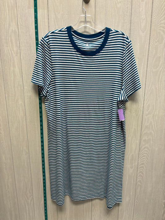 Striped Pattern Dress Casual Short Time And Tru, Size 1x