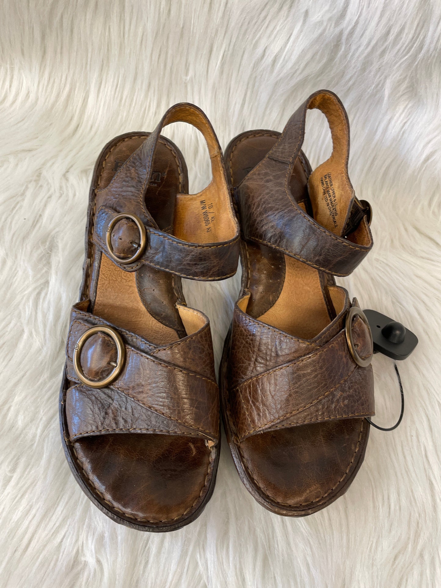 Brown Sandals Heels Block Born, Size 10