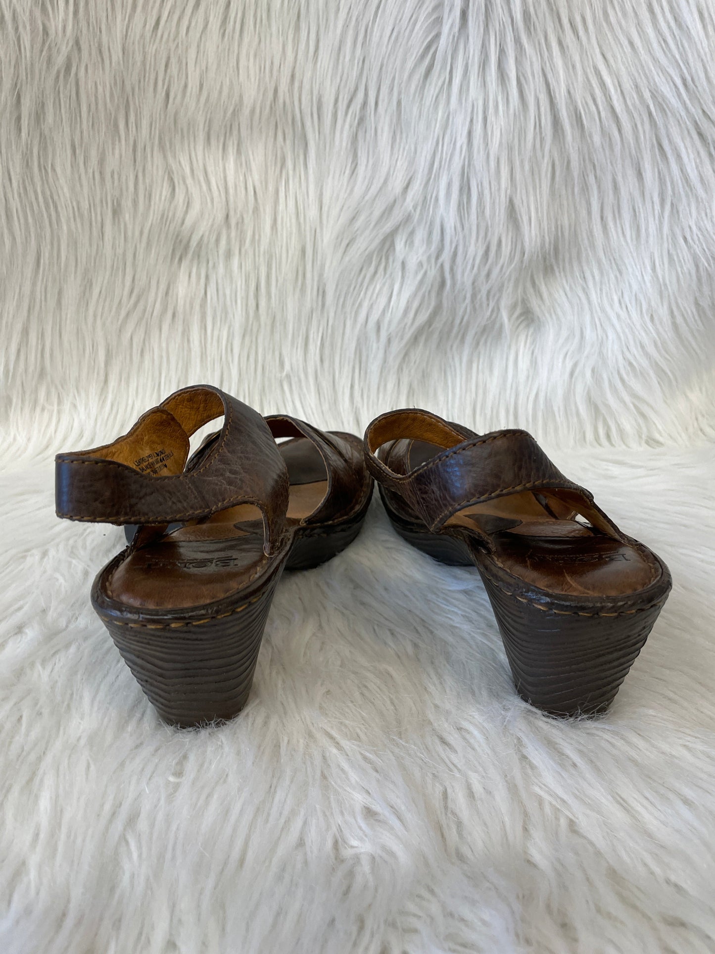 Brown Sandals Heels Block Born, Size 10