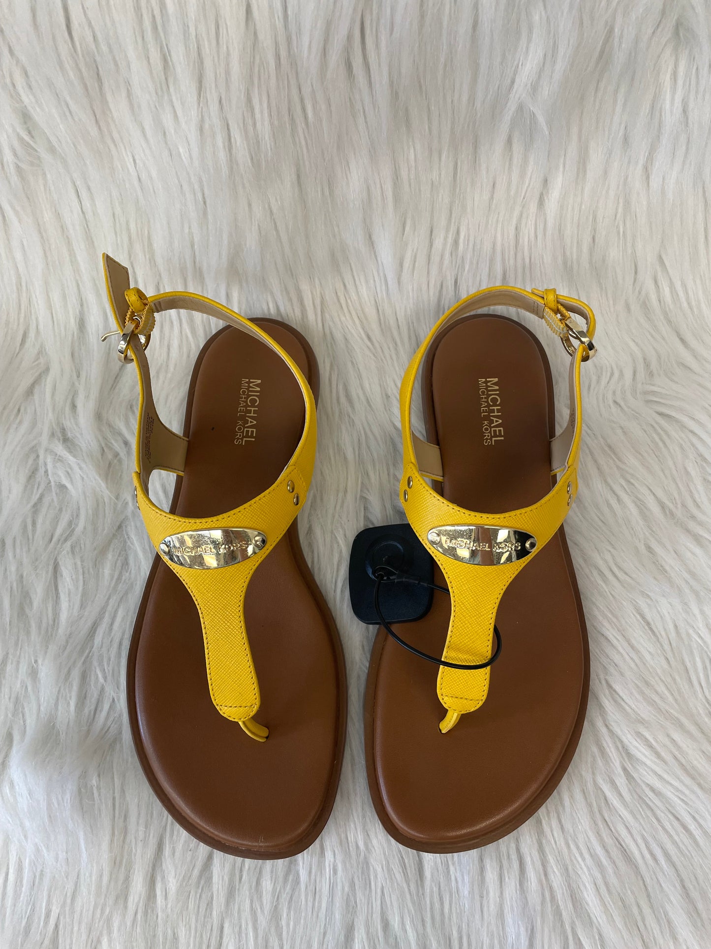 Yellow Sandals Designer Michael By Michael Kors, Size 6.5