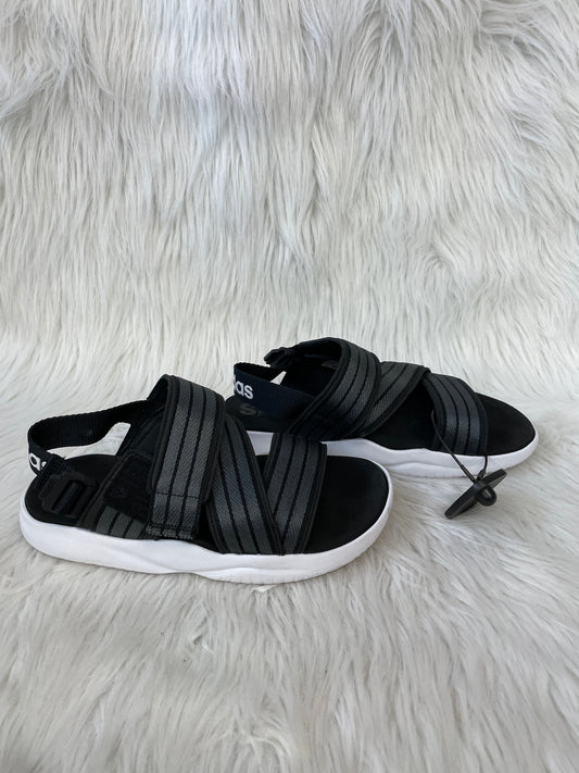 Black & Grey Sandals Sport Adidas, Size 7