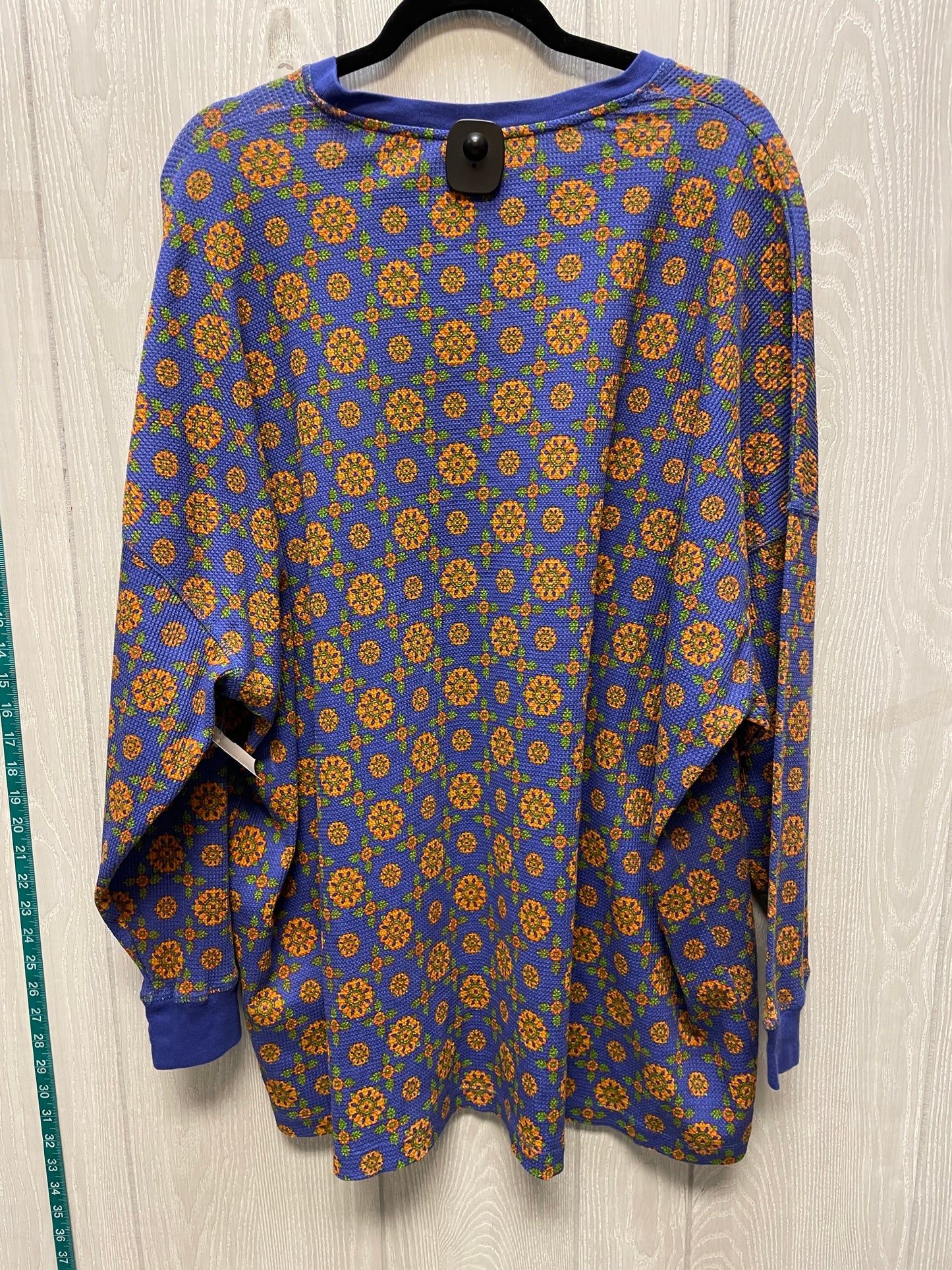 Top Long Sleeve By Free People In Blue & Orange, Size: L