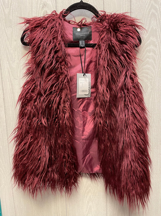 Vest Faux Fur & Sherpa By Cmc In Maroon, Size: M