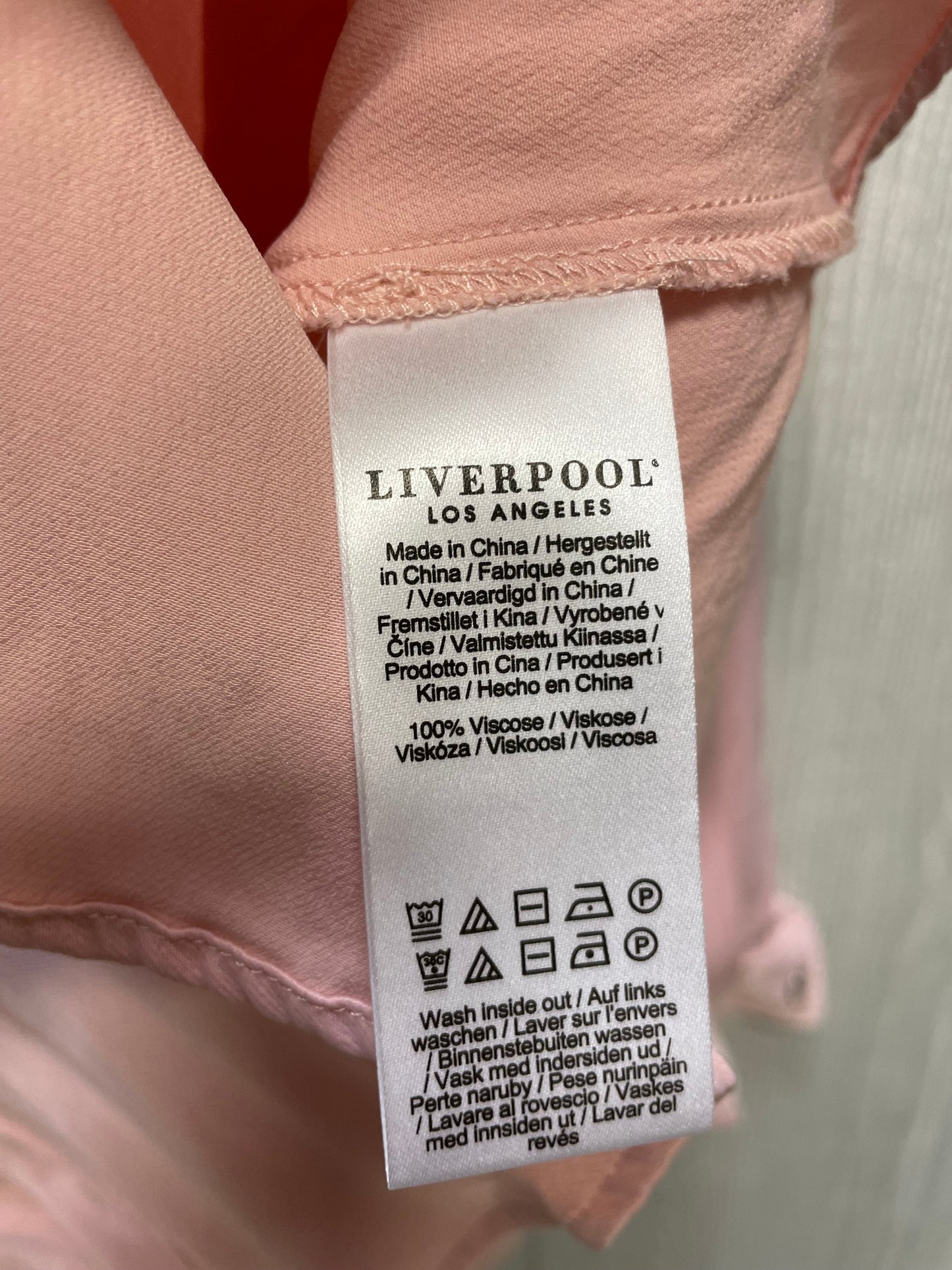 Blouse Long Sleeve By Liverpool In Pink, Size: S