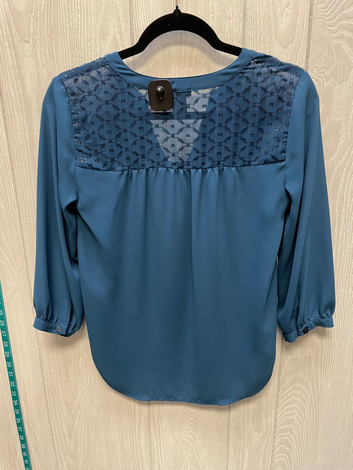 Blouse Long Sleeve By Ann Taylor In Blue, Size: Xs