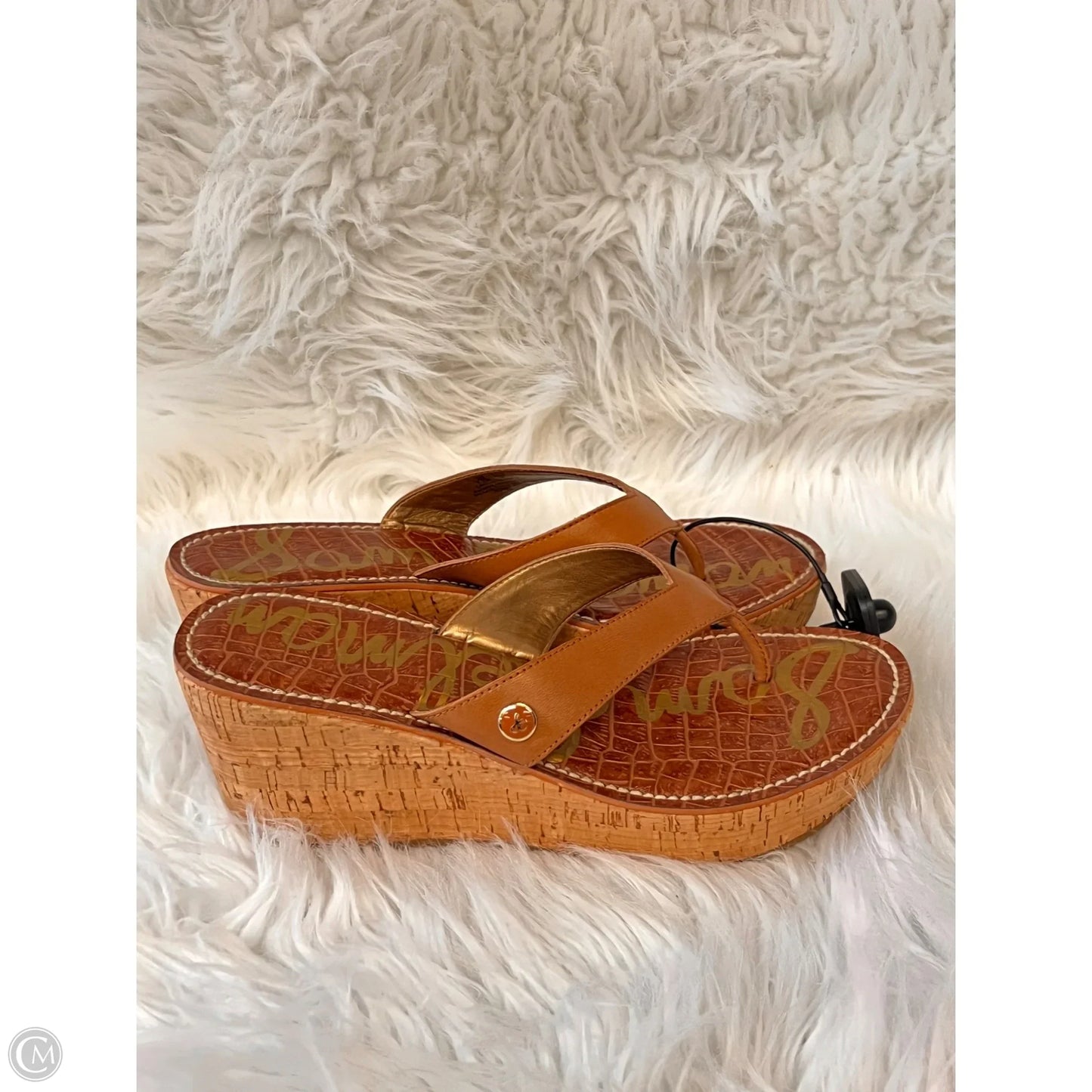 Sandals Heels Wedge By Sam Edelman In Brown, Size: 7.5