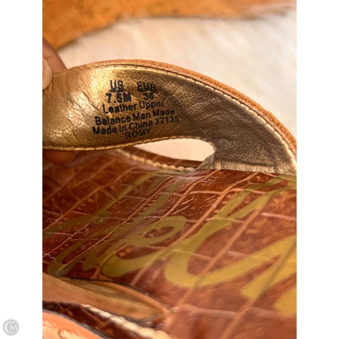 Sandals Heels Wedge By Sam Edelman In Brown, Size: 7.5