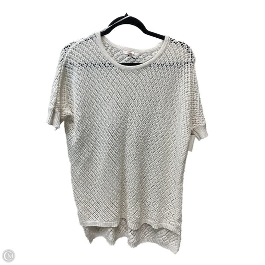 Sweater Short Sleeve By Skies Are Blue In Cream, Size: S