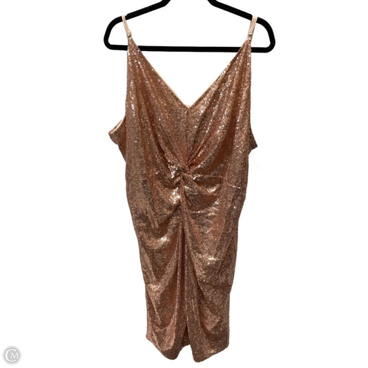 Dress Party Short By Boohoo Boutique In Rose Gold, Size: 3x