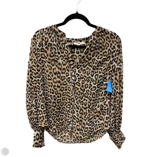 Blouse Long Sleeve By Chicos In Animal Print, Size: S