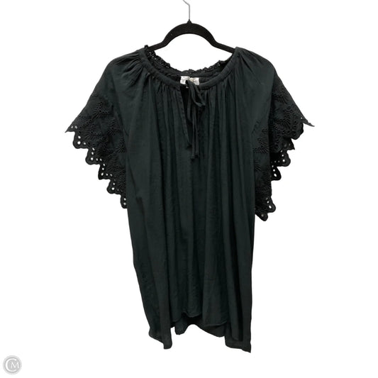Top Short Sleeve By Chelsea And Theodore In Black, Size: 3x