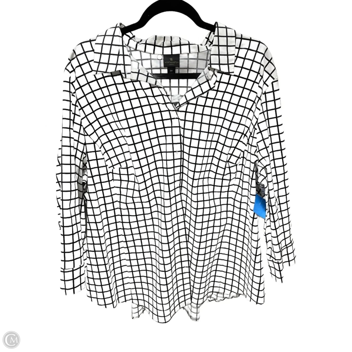 Top Long Sleeve By Worthington In Black & White, Size: 3x