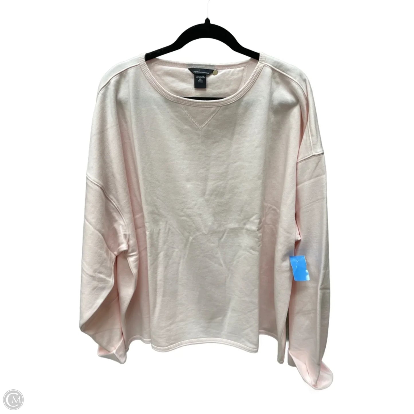 Sweatshirt Crewneck By Moda Intl In Pink, Size: Xl