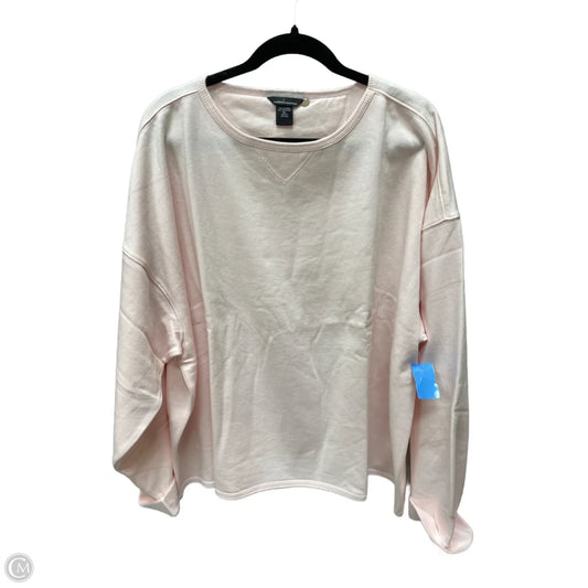 Sweatshirt Crewneck By Moda Intl In Pink, Size: Xl