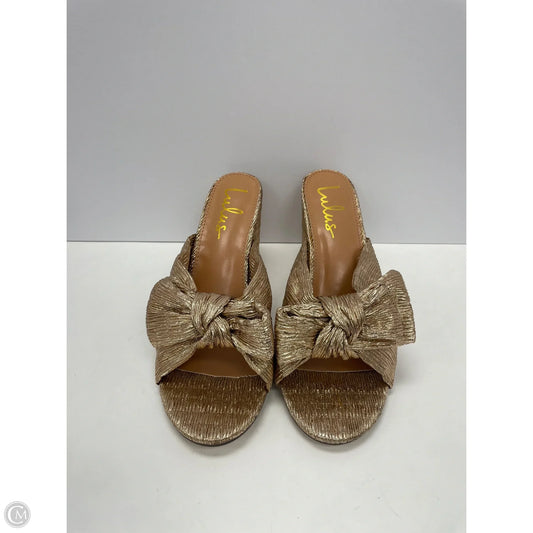 Sandals Heels Block By Lulus In Gold, Size: 8.5