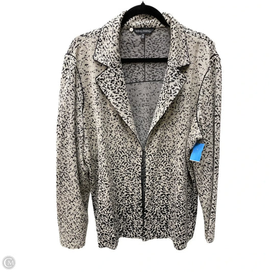 Cardigan By Ming Wang In Black & Cream, Size: 1x