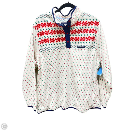 Jacket Faux Fur & Sherpa By Lands End In Red & White, Size: 1x