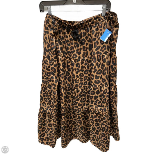 Skirt Midi By Time And Tru In Animal Print, Size: 3x