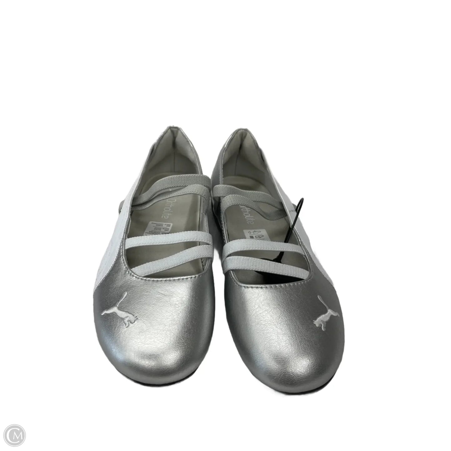 Shoes Flats By Puma In Silver, Size: 6