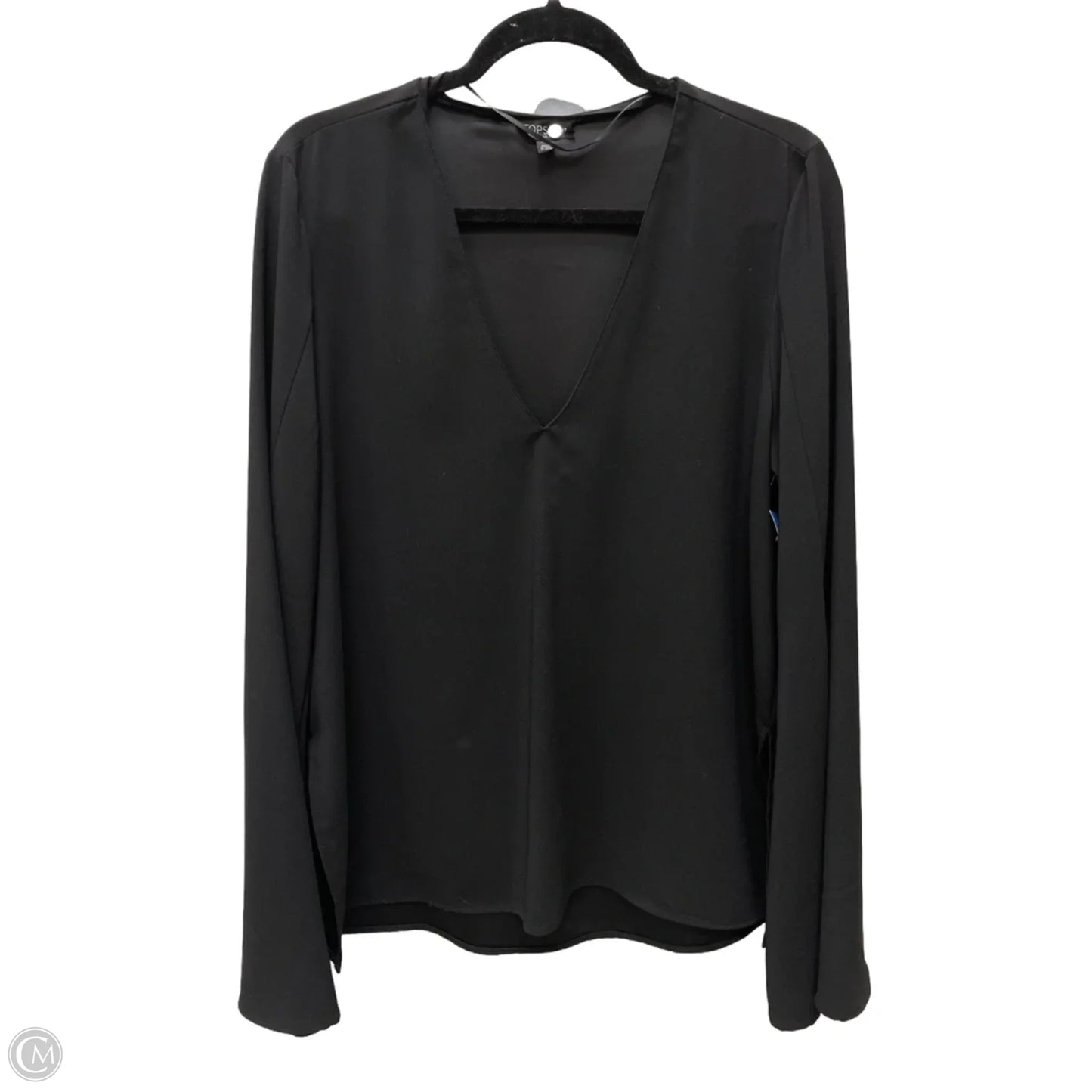 Top Long Sleeve By Top Shop In Black, Size: L