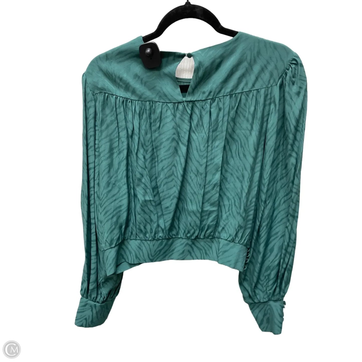 Top Long Sleeve By Topshop In Green, Size: M