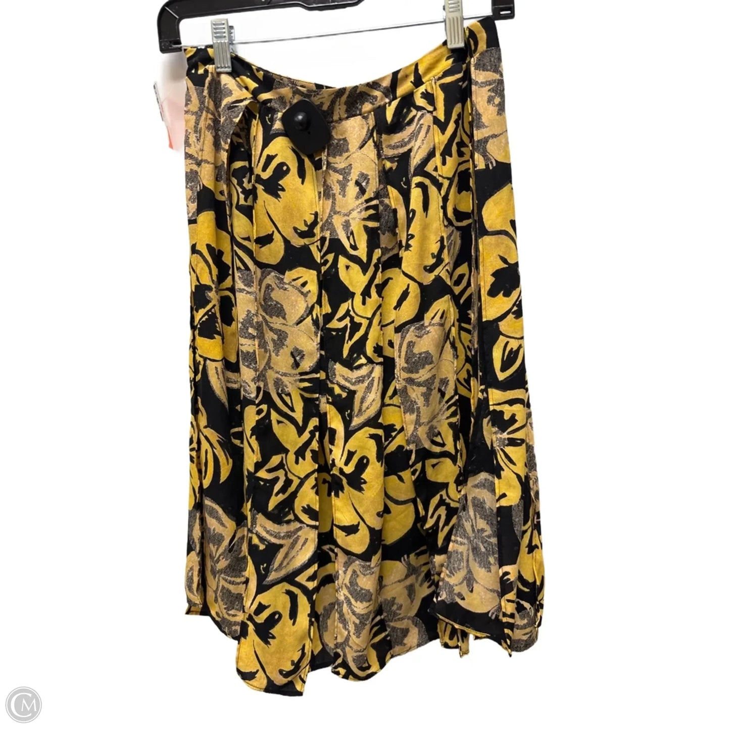 Skirt Mini & Short By Who What Wear In Black & Yellow, Size: 4