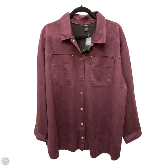 Jacket Shirt By Torrid In Purple, Size: 2x