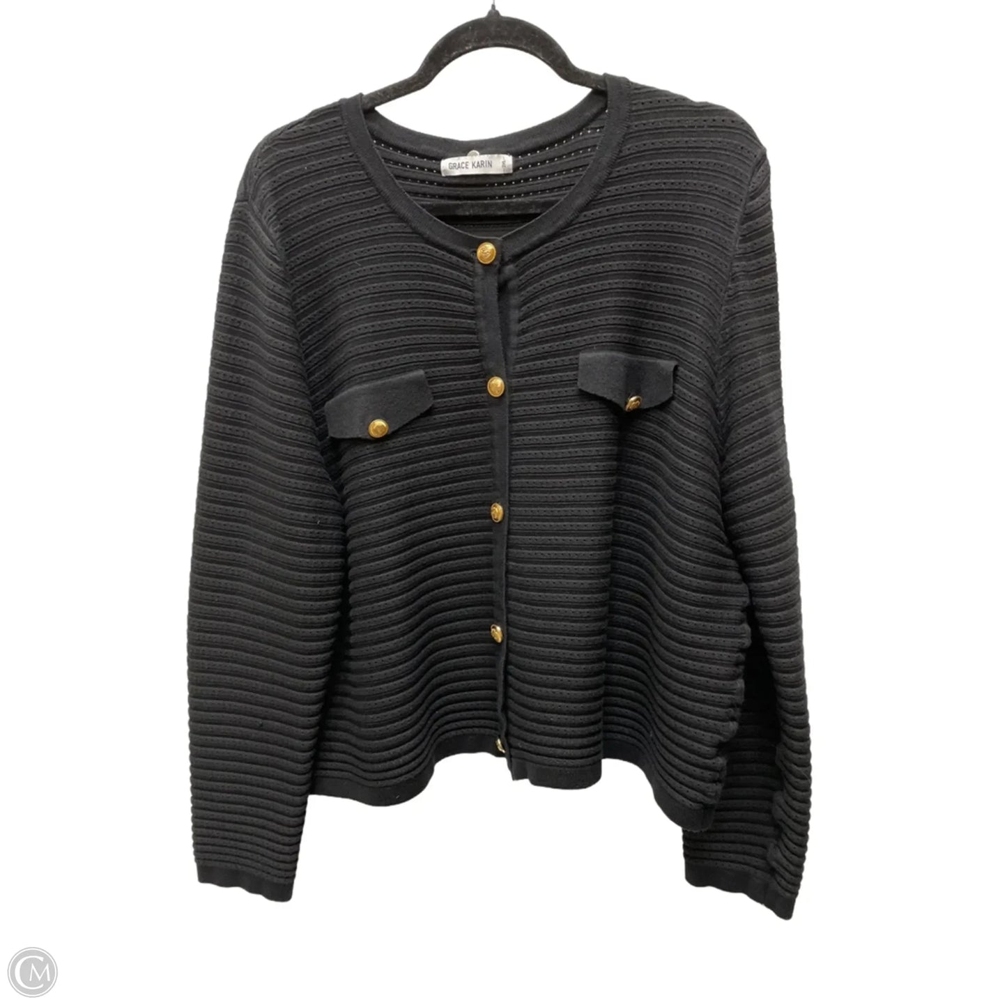 Sweater Cardigan By Grace Karin In Black, Size: 2x