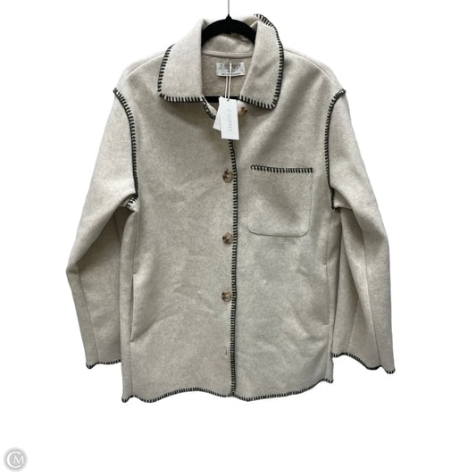 Jacket Fleece By Z Supply In Cream & Green, Size: M