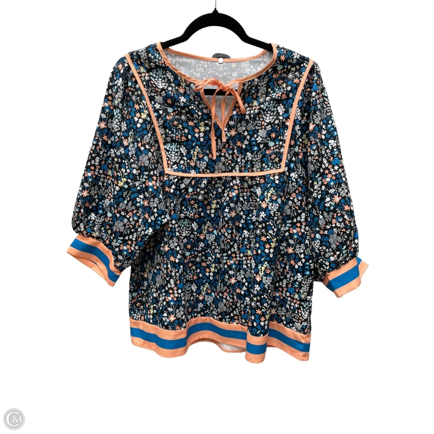 Top 3/4 Sleeve By Clothes Mentor In Floral Print, Size: M